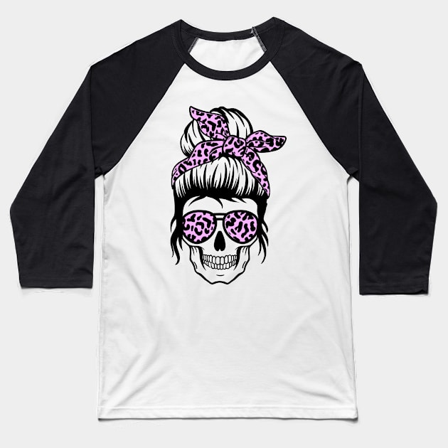 Mom Skull Baseball T-Shirt by Satic